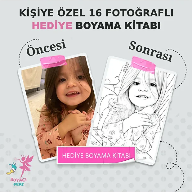 16 Fotoğraflı Kişiye Özel Boyama Kitabı