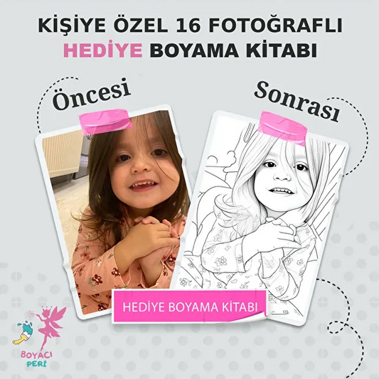 16 Fotoğraflı Kişiye Özel Boyama Kitabı